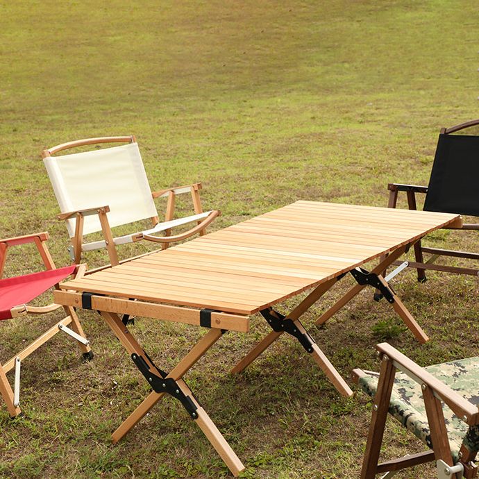 Modern Beech Wood Folding Table Outdoor Removable Camping Table