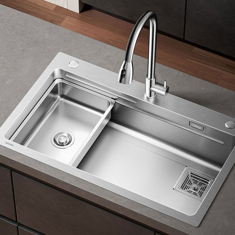 Modern Style Kitchen Sink Drop-In Stainless Steel Noise-cancelling Design Kitchen Sink