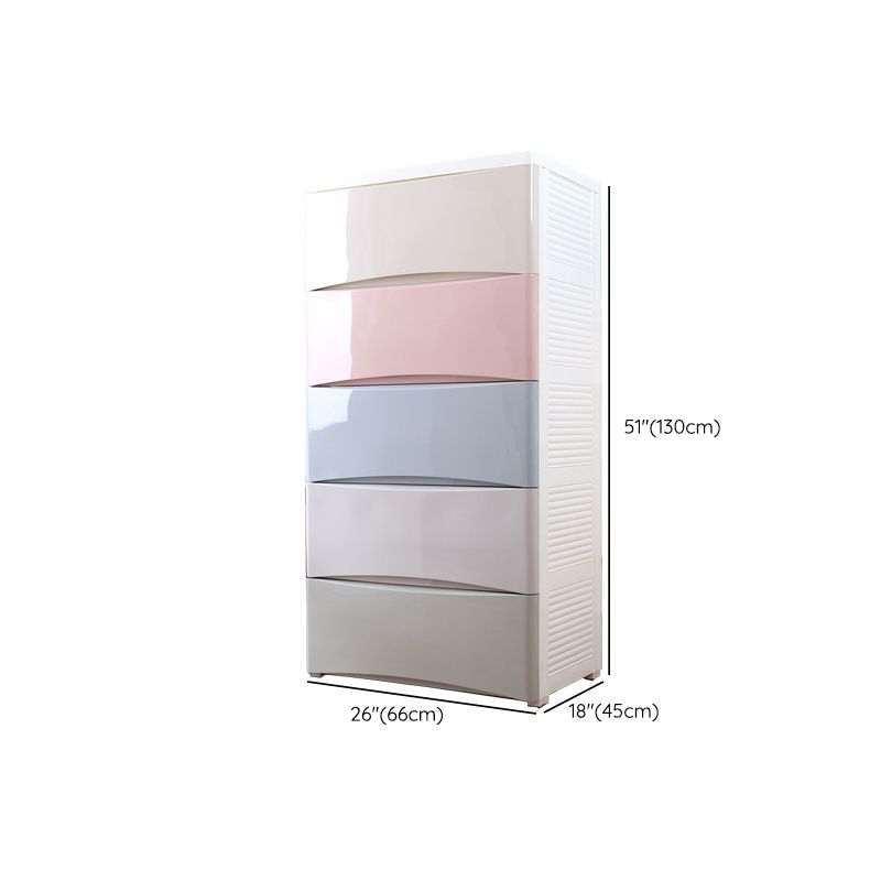 Modernism Plastic Nursery Dresser Vertical Kids Nightstand for Bedroom