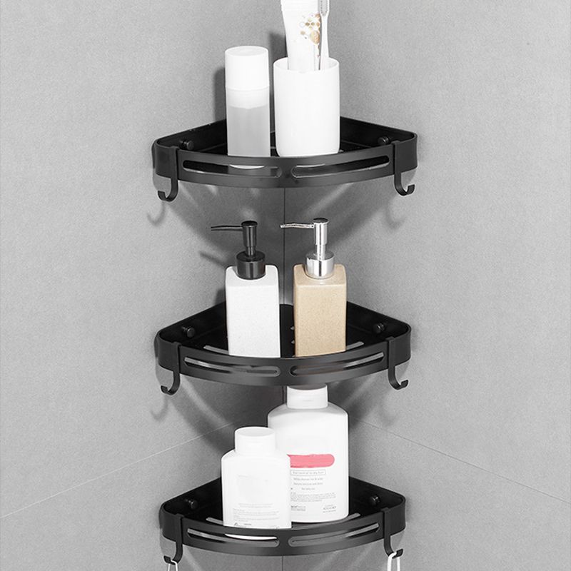 Modern Aluminum Bathroom Accessory Set Black/ Sliver Bath Shelf