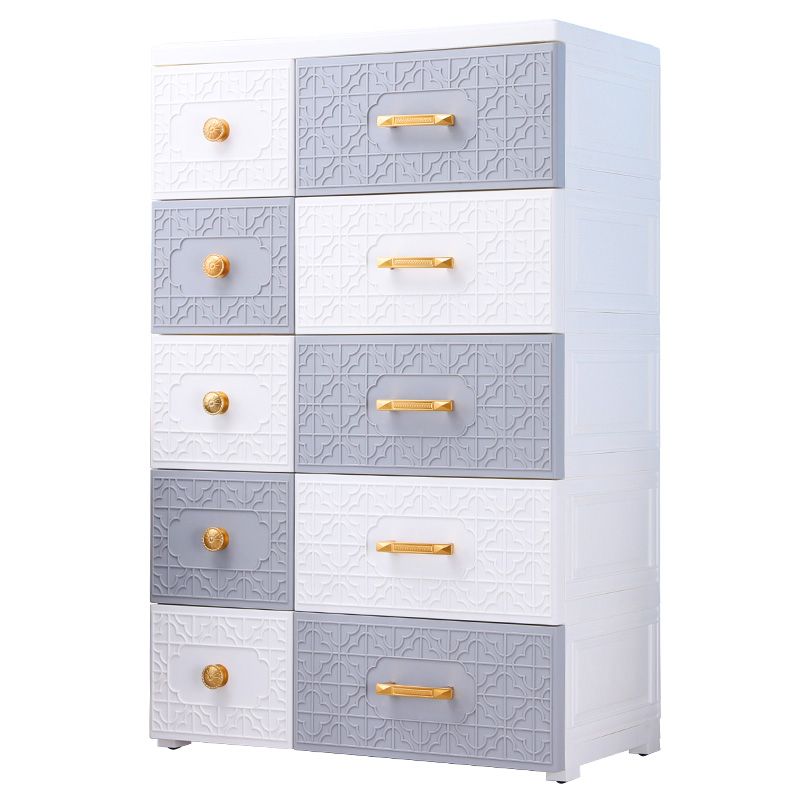 Scandinavian Nursery Dresser Vertical Plastic Kids Furniture with Drawers for Bedroom