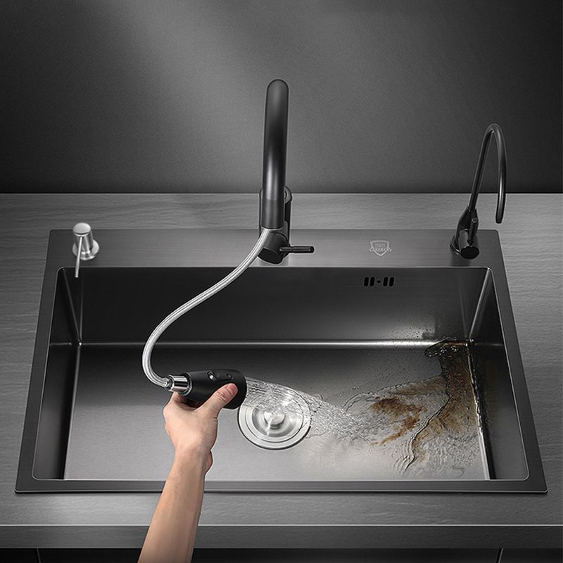 Modern Kitchen Bar Sink Stainless Steel with Basket Strainer and Faucet Kitchen Sink