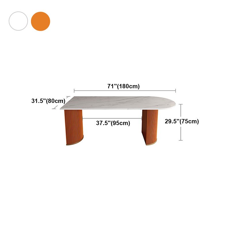 Traditionele luxe eettafel witte sinters stenen tafel voor keuken