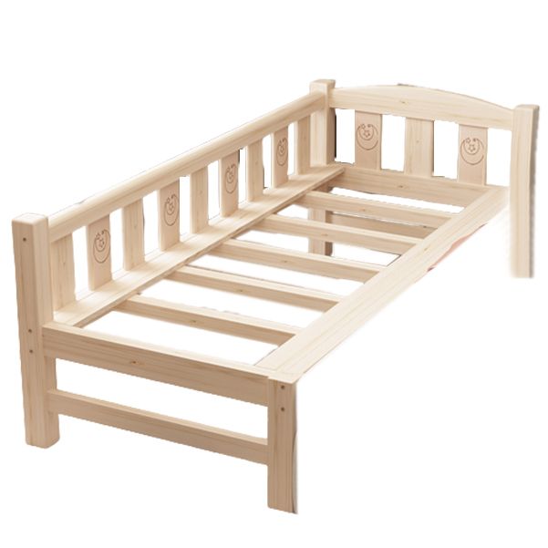 Modern Nursery Crib with Guardrail Washed Natural Wood with Mattress Nursery Bed