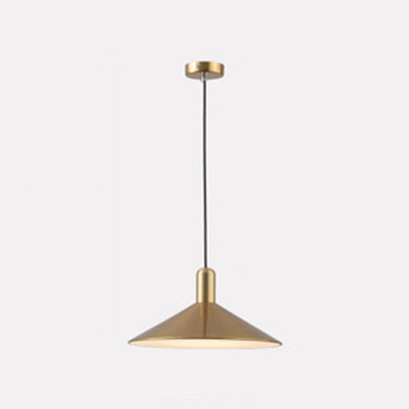 13.7" Wide Modernism Cone Metal Hanging Light Single Bulb Minimalism Pendant Lamp for Bedroom