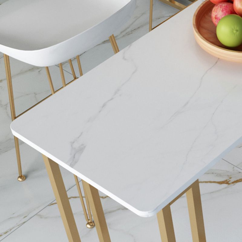 Eigentijdse goud en witte teller wijntafel marmeren vaste tafel indoor patio balk tafel