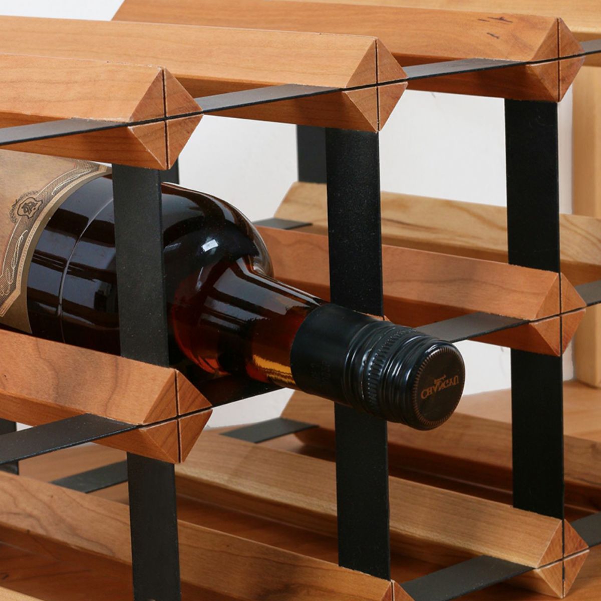 Tabletop Wine Rack Solid Wood Wine Bottle Rack for Living Room