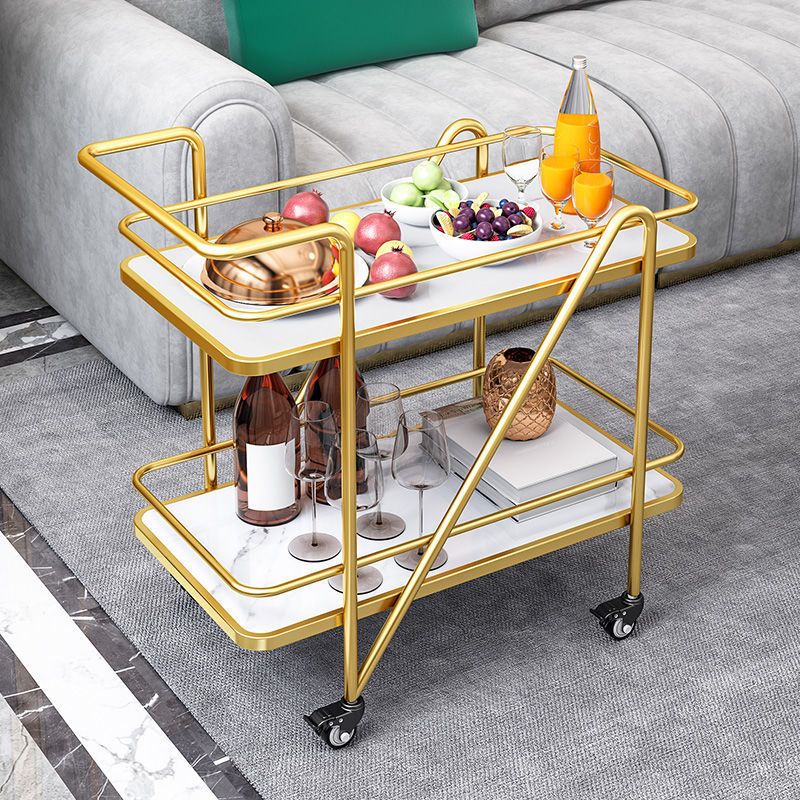 29.92" High Contemporary Prep Table Rolling Metal Prep Table for Home