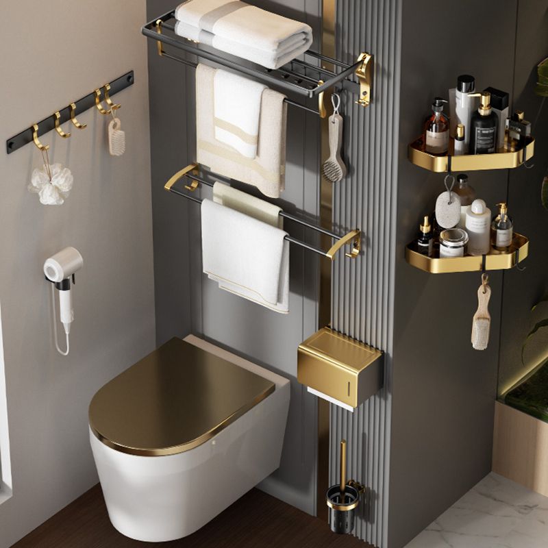 Contemporary Stainless Bathroom Accessory As Individual Or As a Set in Black and Gold