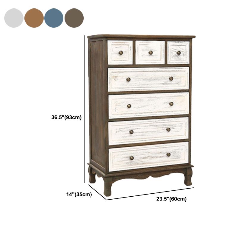 Nautical Solid Wood Storage Chest Vertical Matte Finish Dresser