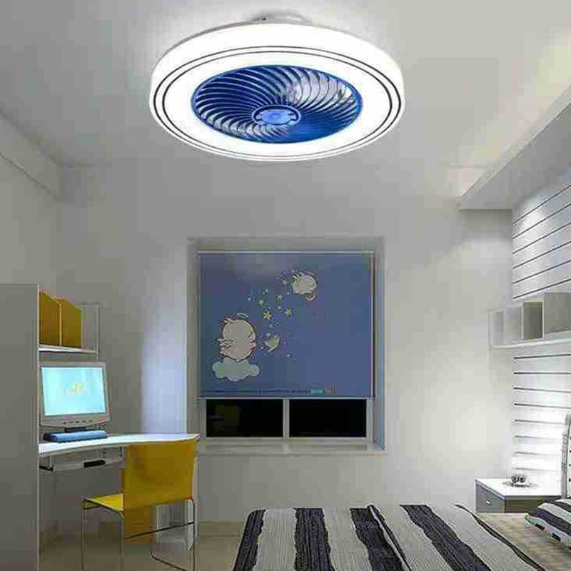 Circular Circular para niños Bedset Techo Ventilador de techo acrílico Macaron LED Semi Flush Monte