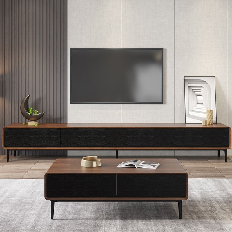 Wooden Media Console Scandinavian TV Media Console with Drawers