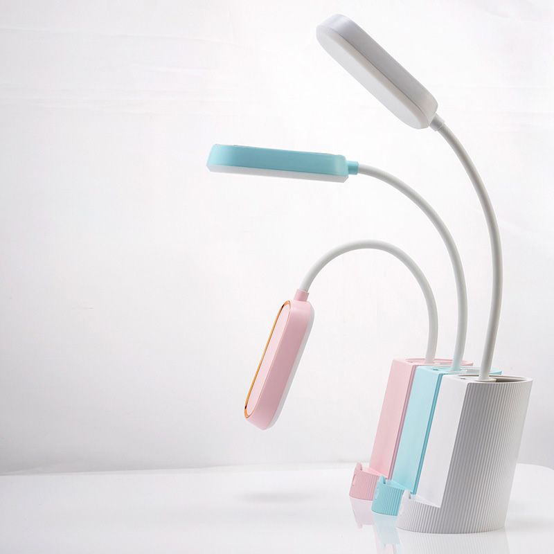 Lámpara de mesa de luz de mesa moderna con puerto USB Plastic 1 Lámpara de mesa de luz