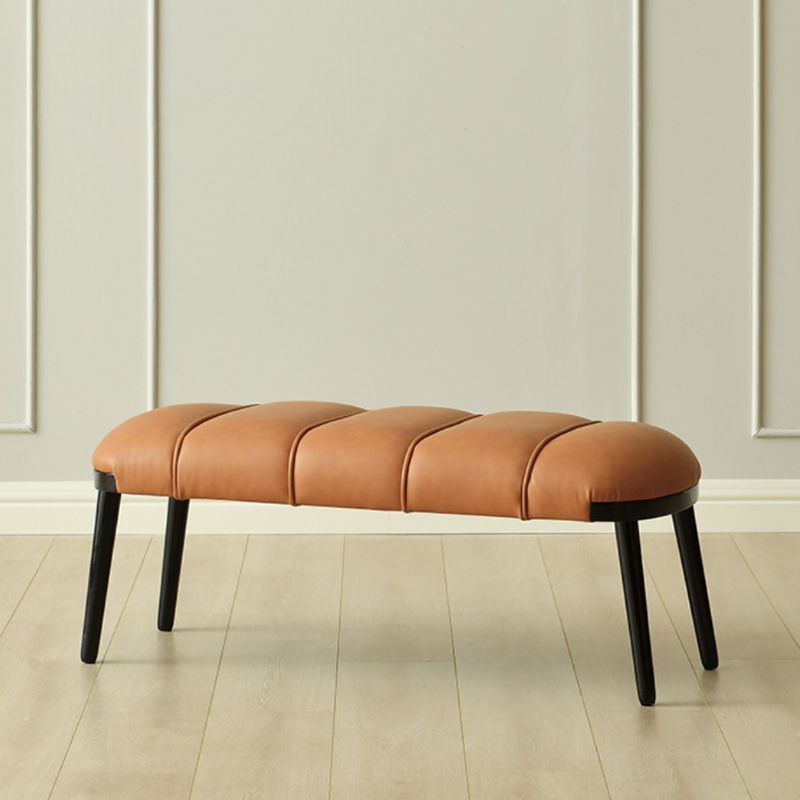 Contemporary Upholstered Bench Home Seating Bench with 4 Legs