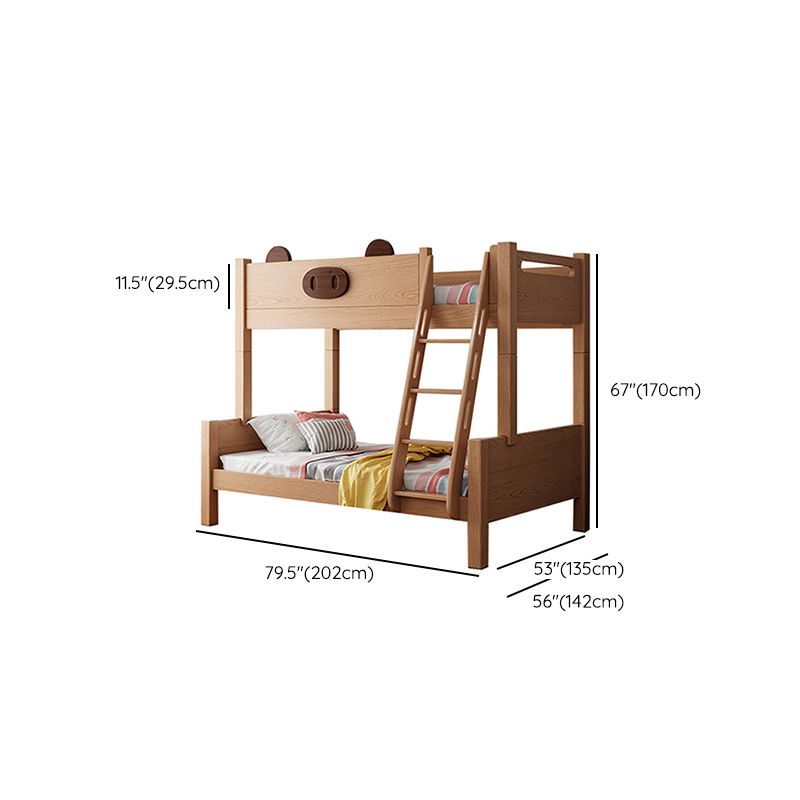 Contemporary Solid Wood Bunk Bed Panel Headboard Beech Kids Bed