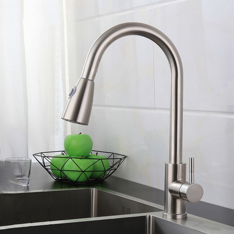 Modern Style Kitchen Faucet 304 Stainless Steel Single Handle High Arc Kitchen Faucet