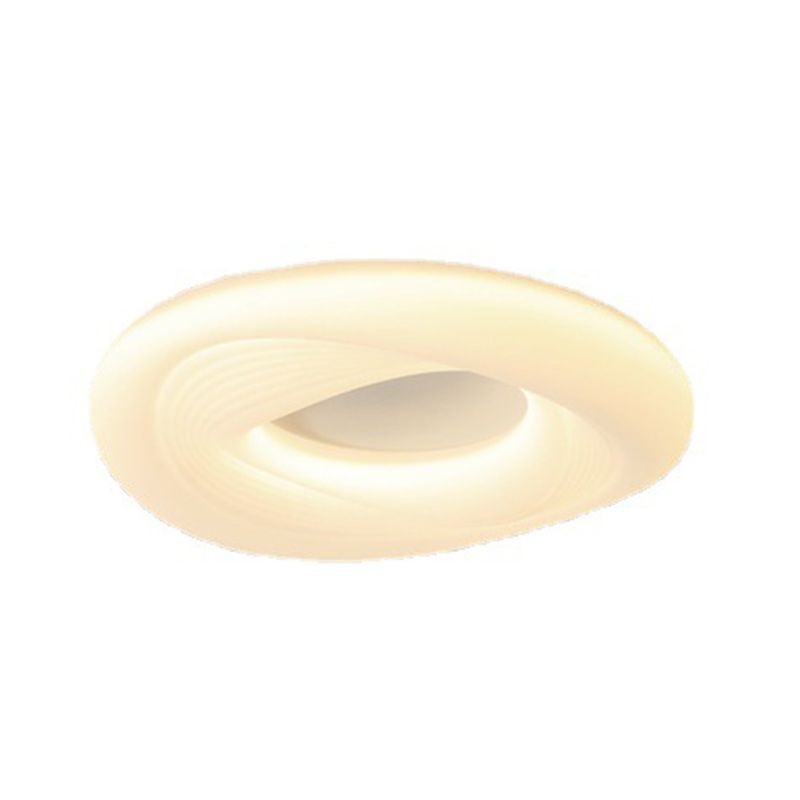 White Shaded Ceiling Light Contemporary LED Flush Mount Lighting for Room