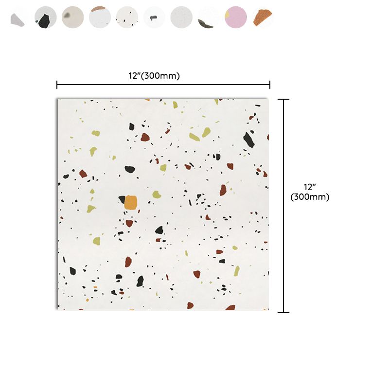 Modern Style Waterproof Floor Tile Straight Edge Square Terrazzo Effect Floor Tile