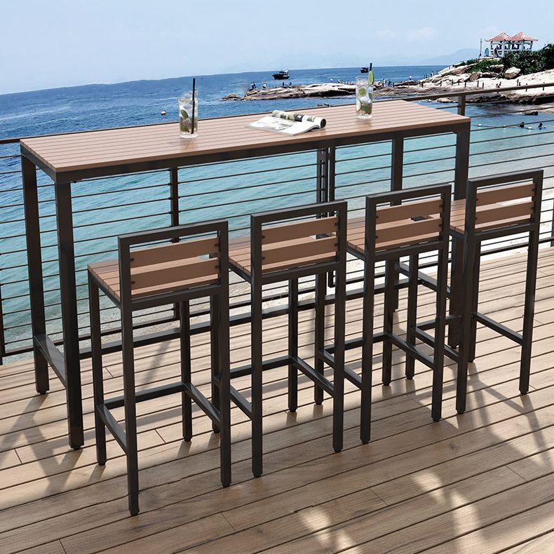Industrial Artificial Wood Bistro Table Set 1/5 Pieces Counter Table Set for Outdoor