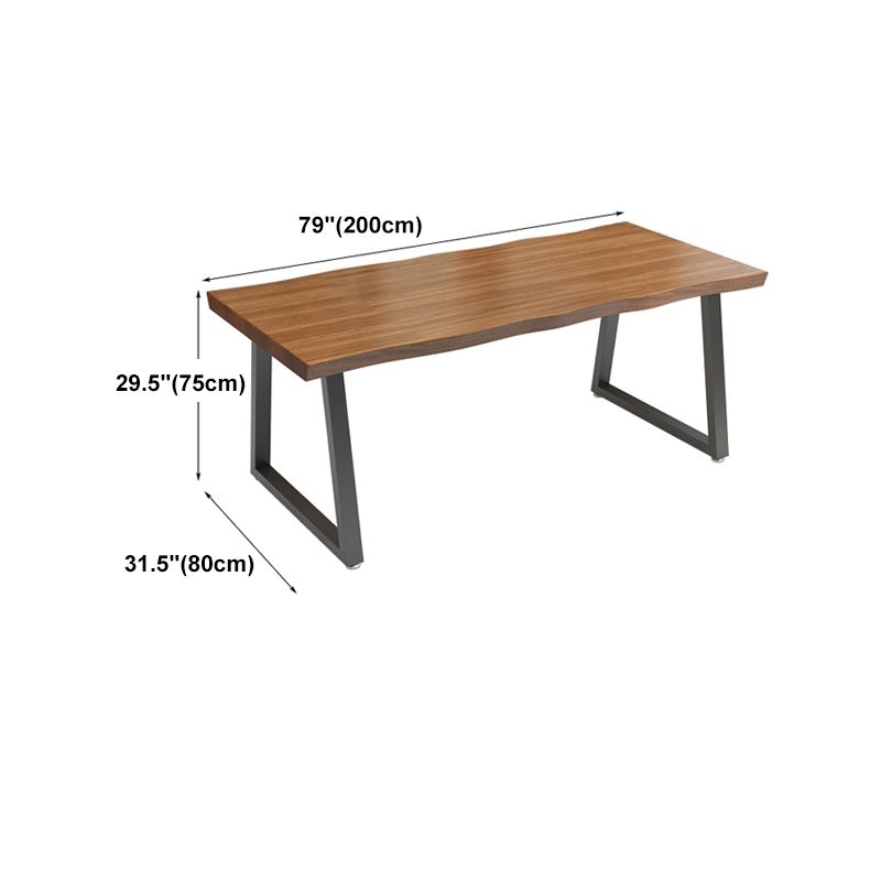 Contemporary Style Office Desk Solid Wood Brown Meeting Writing Desk