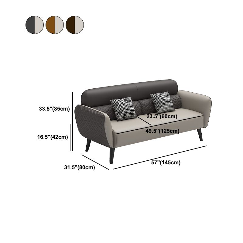 31.49" D x 33.46" H Flared Arm Sofa  Faux Leather Sofa for Living Room