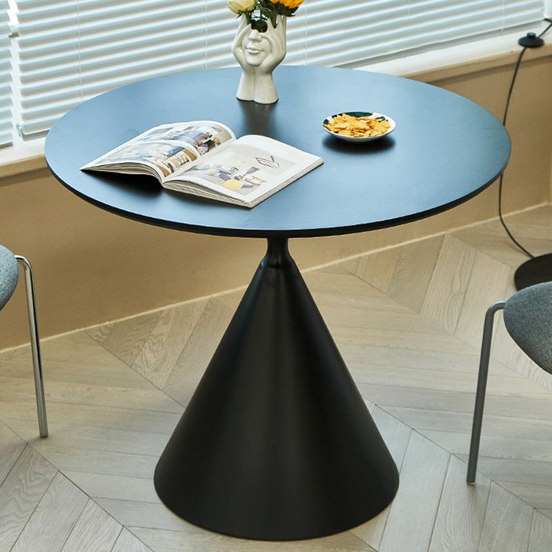 Modernistic Frosted Pedestal End Table Round Wood Side End Table