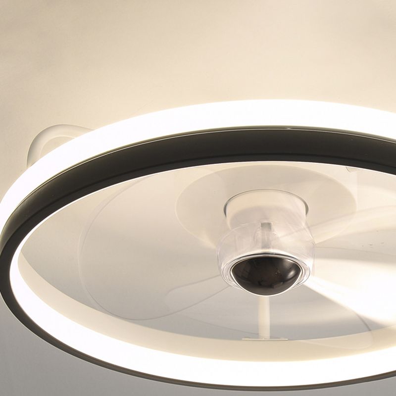 Modernism Single White/Black Ceiling Fan Lamp LED Acrylic Ceiling Fan Light