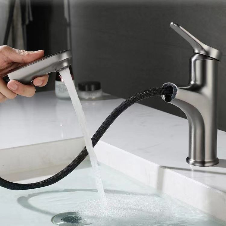 Modern Vessel Faucet Copper Single Handle Retractable Vessel Faucet