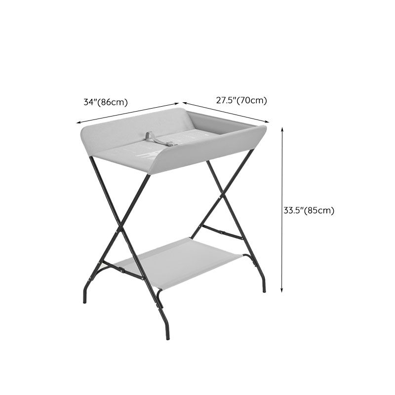 Modern Metal Changing Table Flat Top Baby Changing Table With Safety Rails