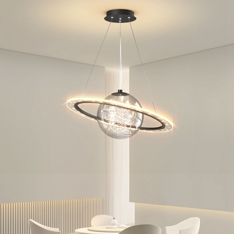 Modern Style Chandelier LED Hanging Pendant Light Fixture with Acrylic Shade for Bedroom