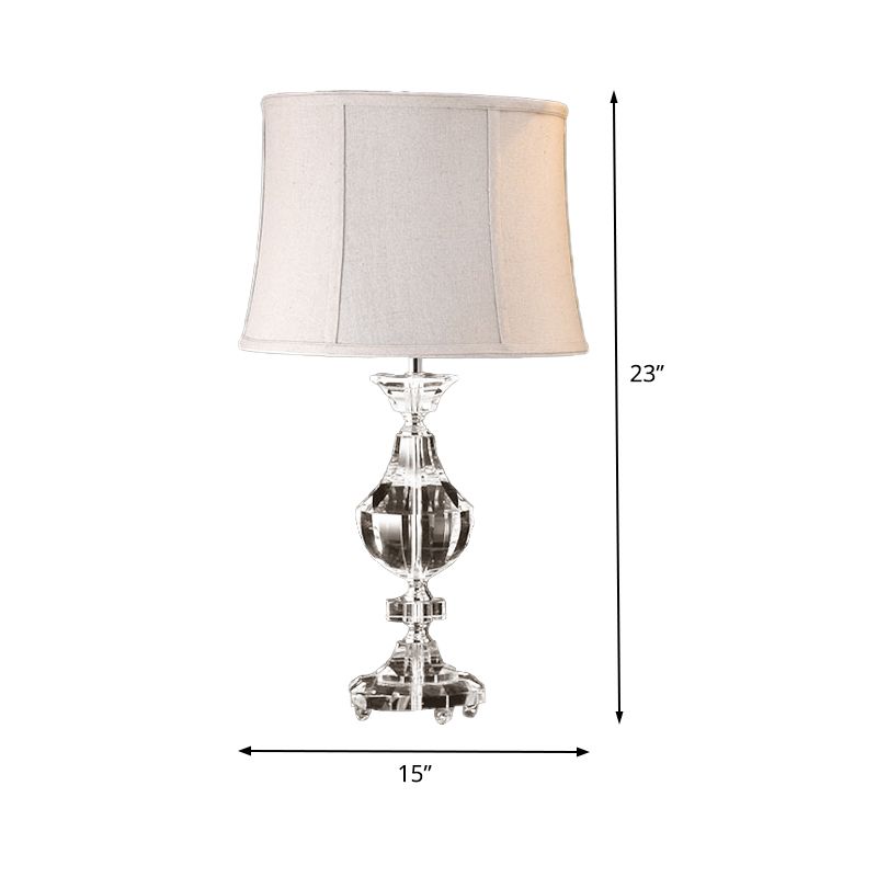 Lampada del comodino curvy moderno cristallo smussati 1 lampadina grigio Light Light, 23 "/27" di larghezza