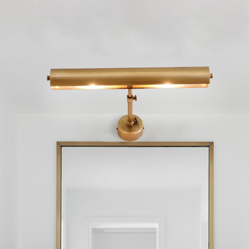 Tubular Bathroom Vanity Wall Mount Light Metallic 2 Lights Minimalist Sconce Lamp Fixture in Brass