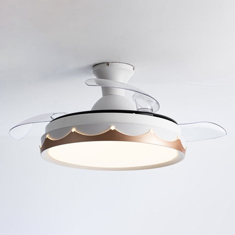 Drum LED Ceiling Fan Lighting 1 - Light Modernism Fan Light Fixture