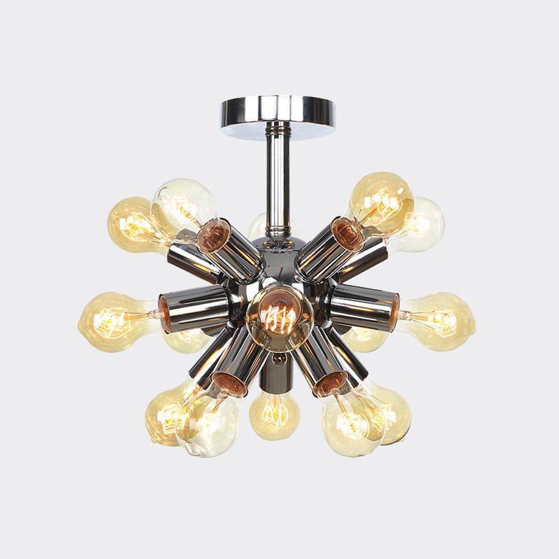 Chroom/Goud Sputnik Semi Flush Mount Vintage Ijzer 6/9/12 Lampjes Restaurant Flush Plafond Lamp Fixture