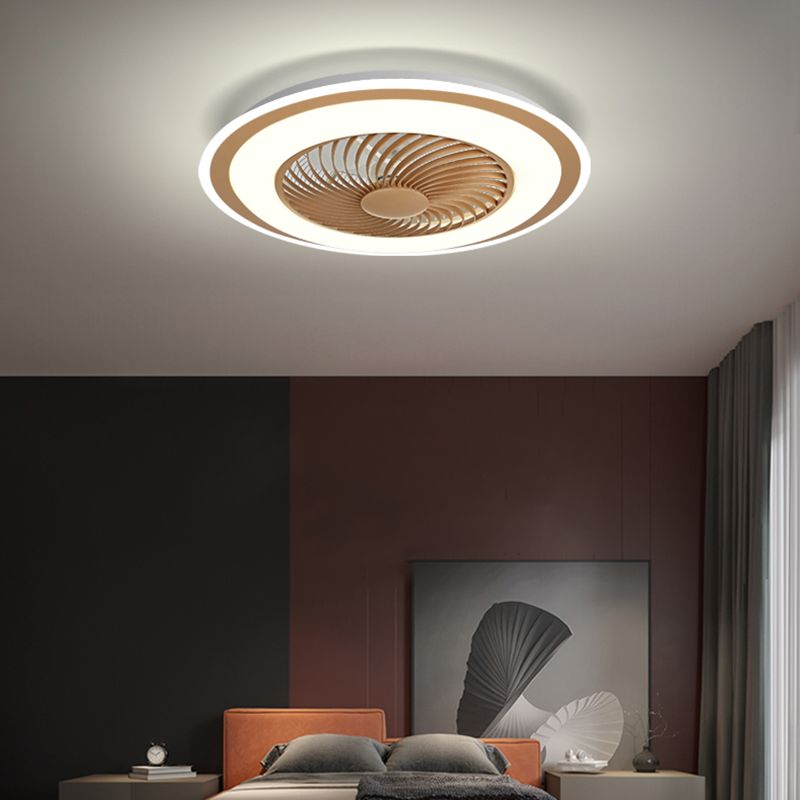 Dortoir rond ventilateur de plafond LED métallique