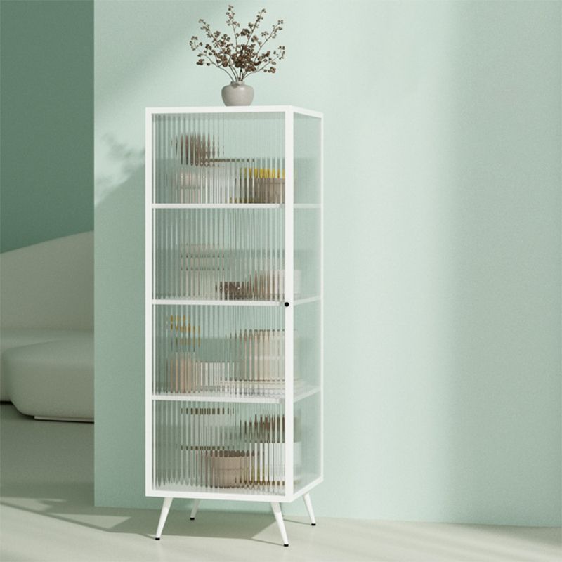 Industrial Curio Cabinet Metal Glass Doors Storage Cabinet for Bedroom