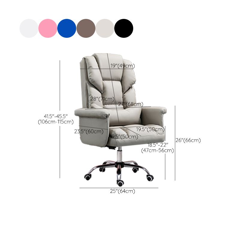 Padded Arms Office Chair Modern Adjustable Seat Height Swivel Chair with Wheels