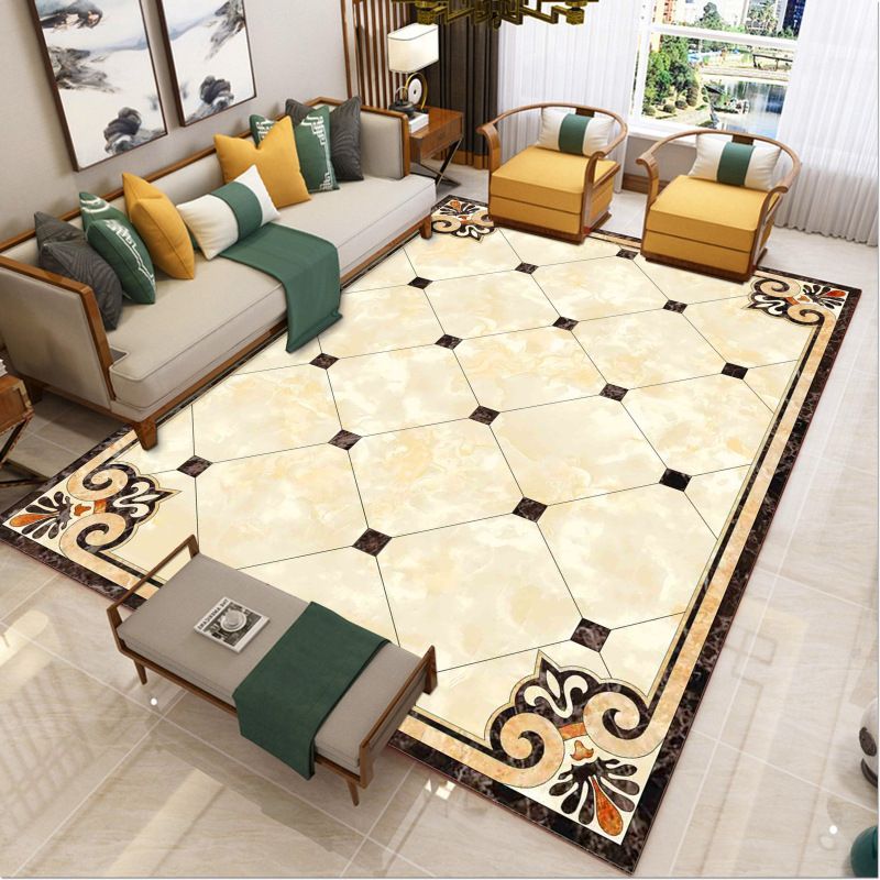 Luxury Southwestern Rug Multicolor Flower Printed Carpet Pet Friendly Easy Care Washable Rug for Parlor