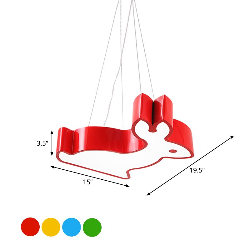 Lampada del soffitto per soffitto per la camera da letto di coniglio Acrilico in stile lampadario a pendente a led in rosso/blu/giallo