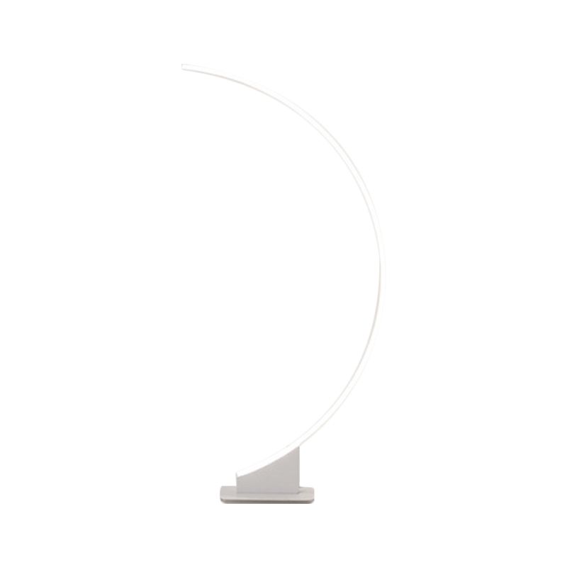 White/Coffee Arch Floor Lamp Minimalist LED Metal Floor Standing Lighting in Warm/White Light for Bedroom