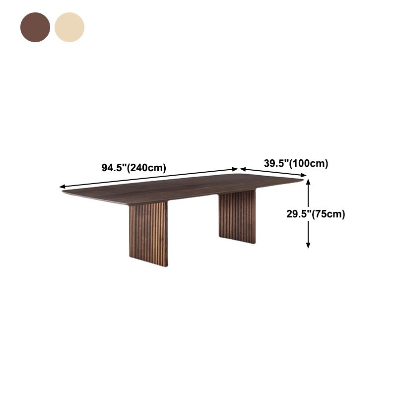 Solid Wood Simplicity Dining Table Wood Double Pedestal Table for Dining Room