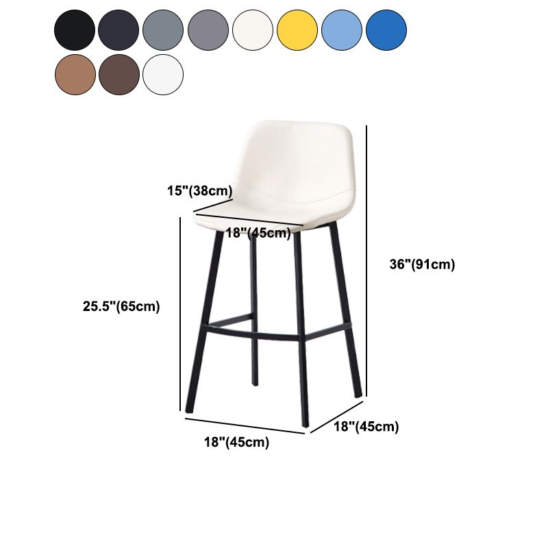 Modern Footrest Coffee Shop Stool Matte Finish Upholstered Bar Stools