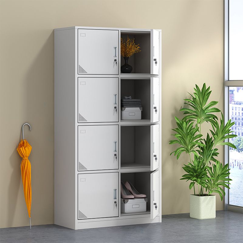 Modern & Contemporary Cabinet for Bathroom Grey Metal Storage Cabinet