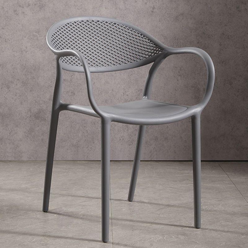 Scandinavian Plastic Arm Chair Open Back Kitchen Dining Room Chair