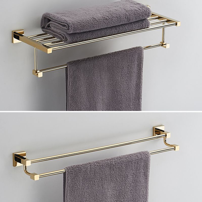 Polished Brass Classic Bathroom Accessory with Bath Shelf/Towel Bar & Paper Holder