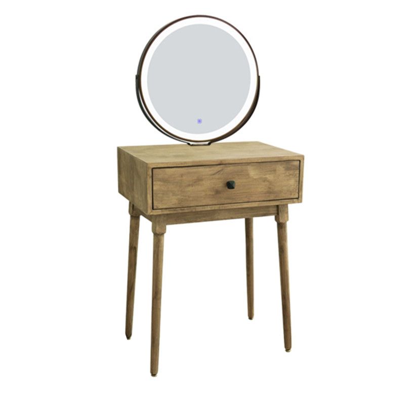 Scandinavian with Drawer Natural Lighted Mirror Bedroom Make-up Vanity