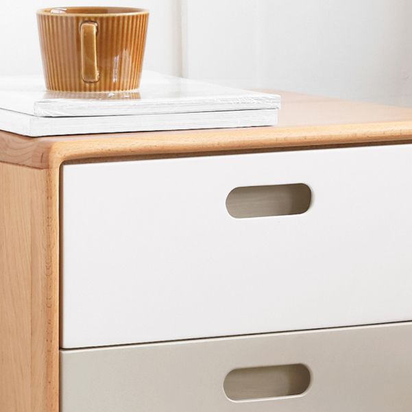 Modern & Contemporary Bedside Table for Nursery Solid Wood Nightstand Kids