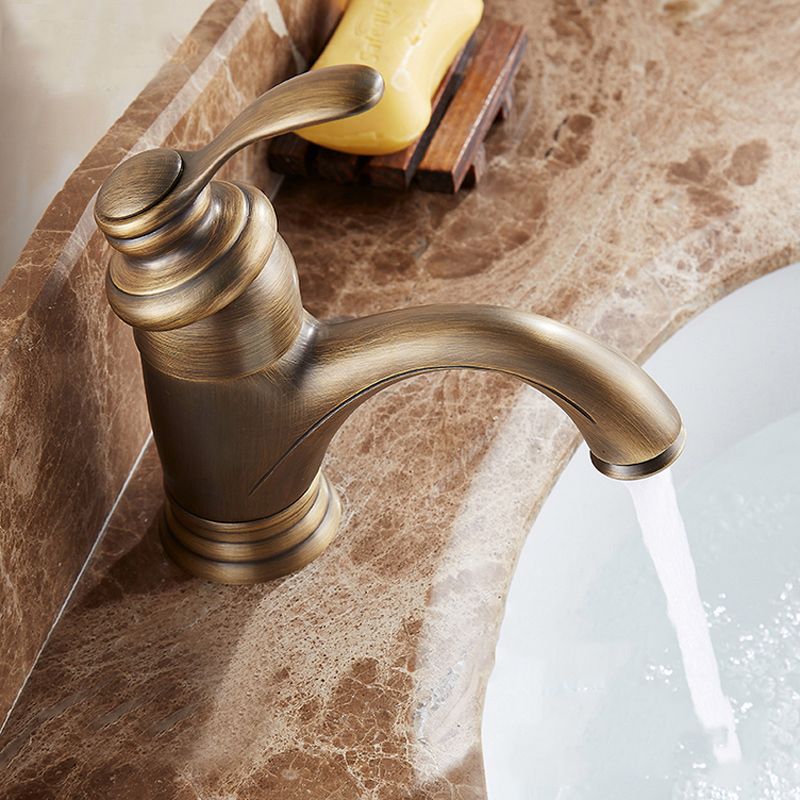 Glam Style Bathroom Sink Faucet Single Handle Low Arc Sink Faucet