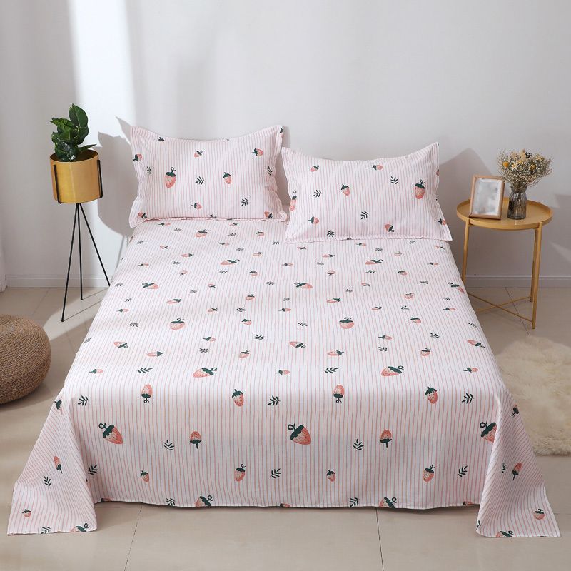 Bed Sheet Set Cotton Patterned Fade Resistant Breathable Soft Bed Sheet