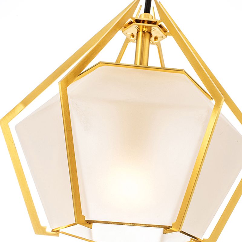 Geometry Shape Glass Hanging Ceiling Light Modern Style 1 Light Pendant Light